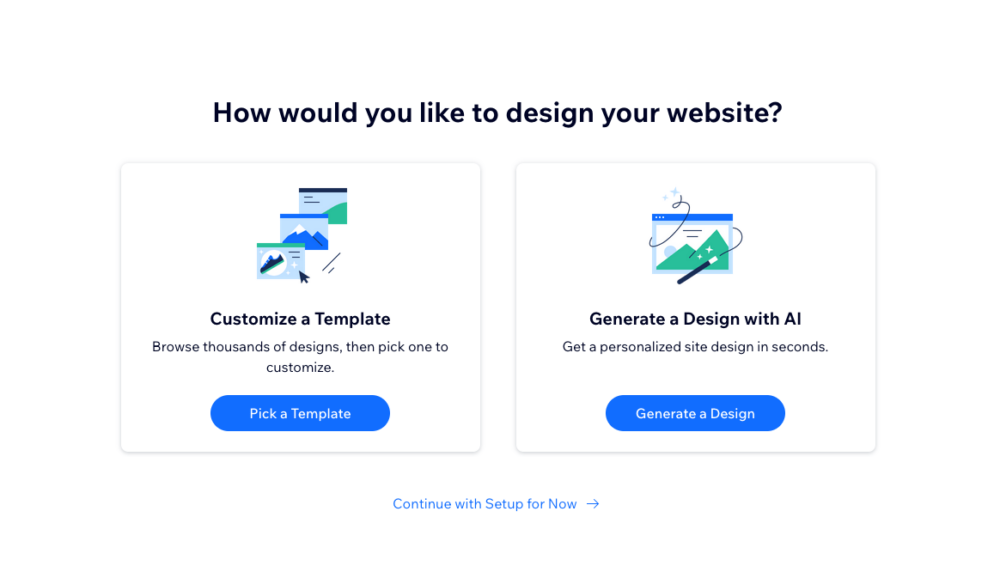 WIX Website Builder AI or as a template